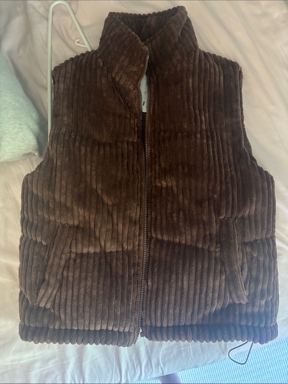 Panache apparel Ribbed Puffer Vest - Brown